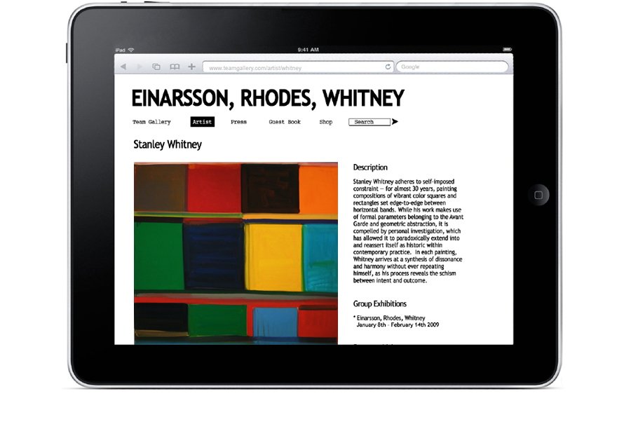 Einarrson, Rhodes, Whitney Exhibition website